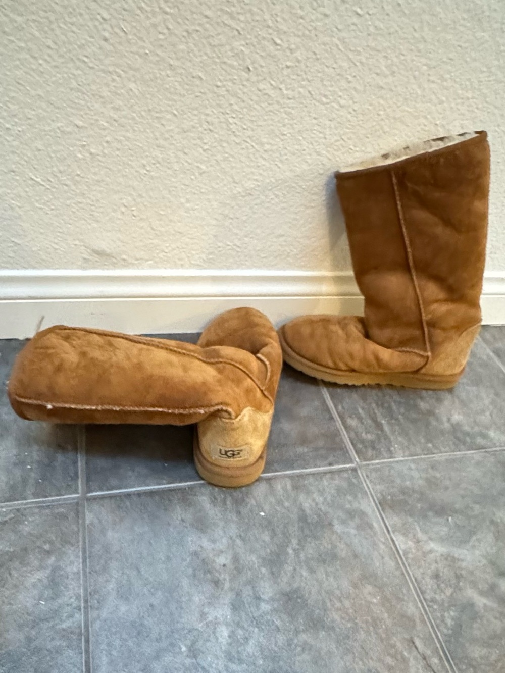 UGG Suede Mid-Calf Boots in Chestnut